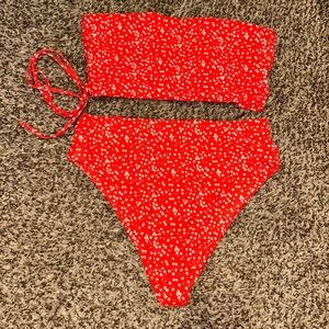 Red Floral Swimsuit